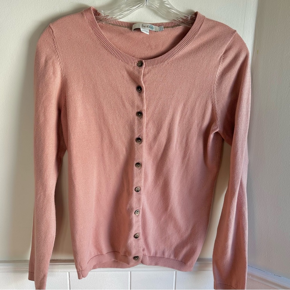 Boden Blush Pink Button Up Classic Cardigan Sweater Women’s Size 6